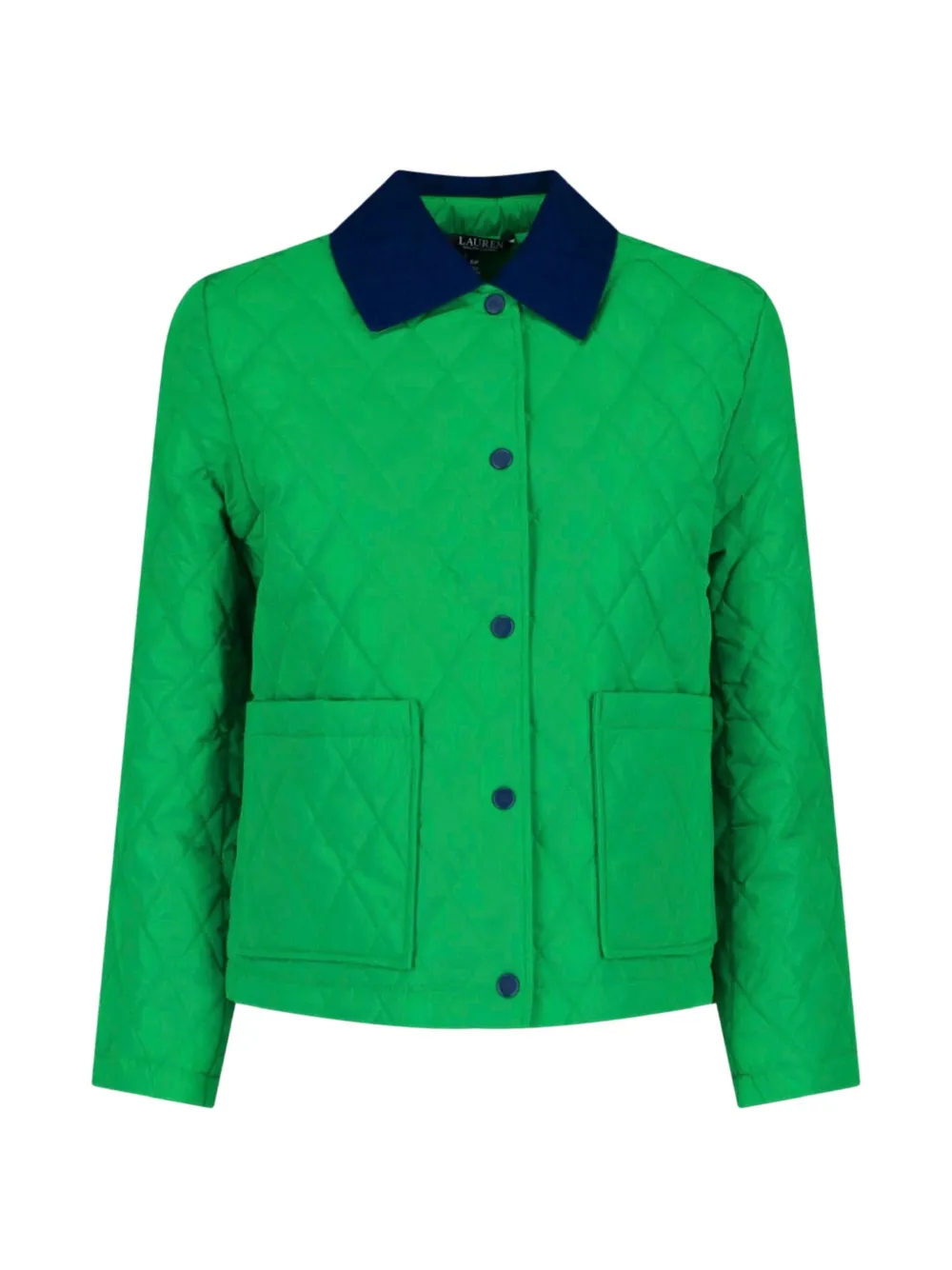 Lauren Ralph Lauren twill-trim diamond-quilted jacket - Verde
