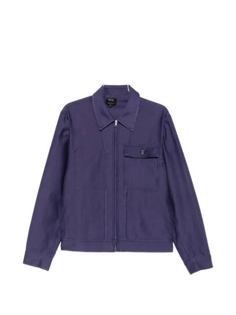 A.P.C. Moleskine zip-up chest-pocket shirt jacket