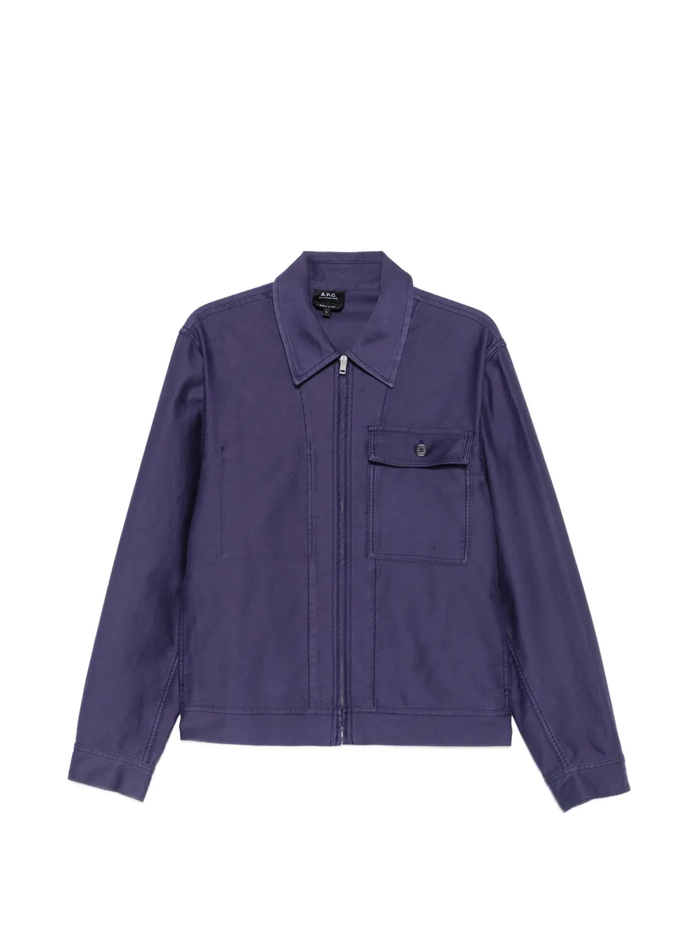 A.P.C. zip-up chest-pocket shirt jacket - Blu