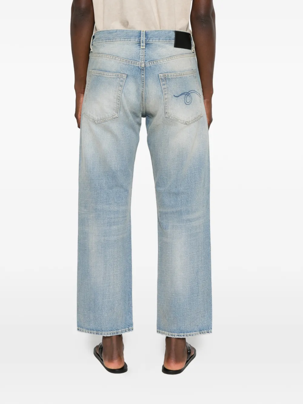 R13 Jeans met geborduurd logo Blauw