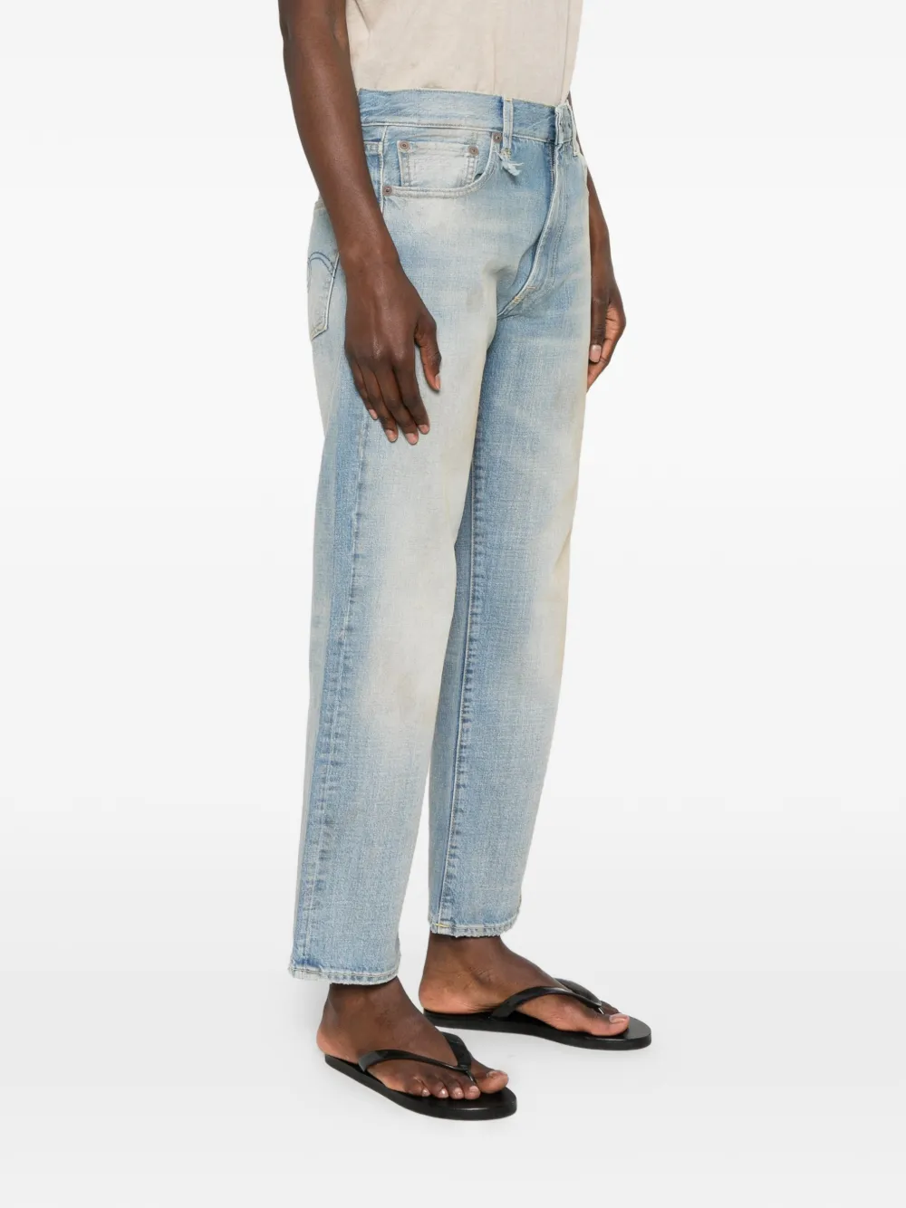 R13 Jeans met geborduurd logo Blauw