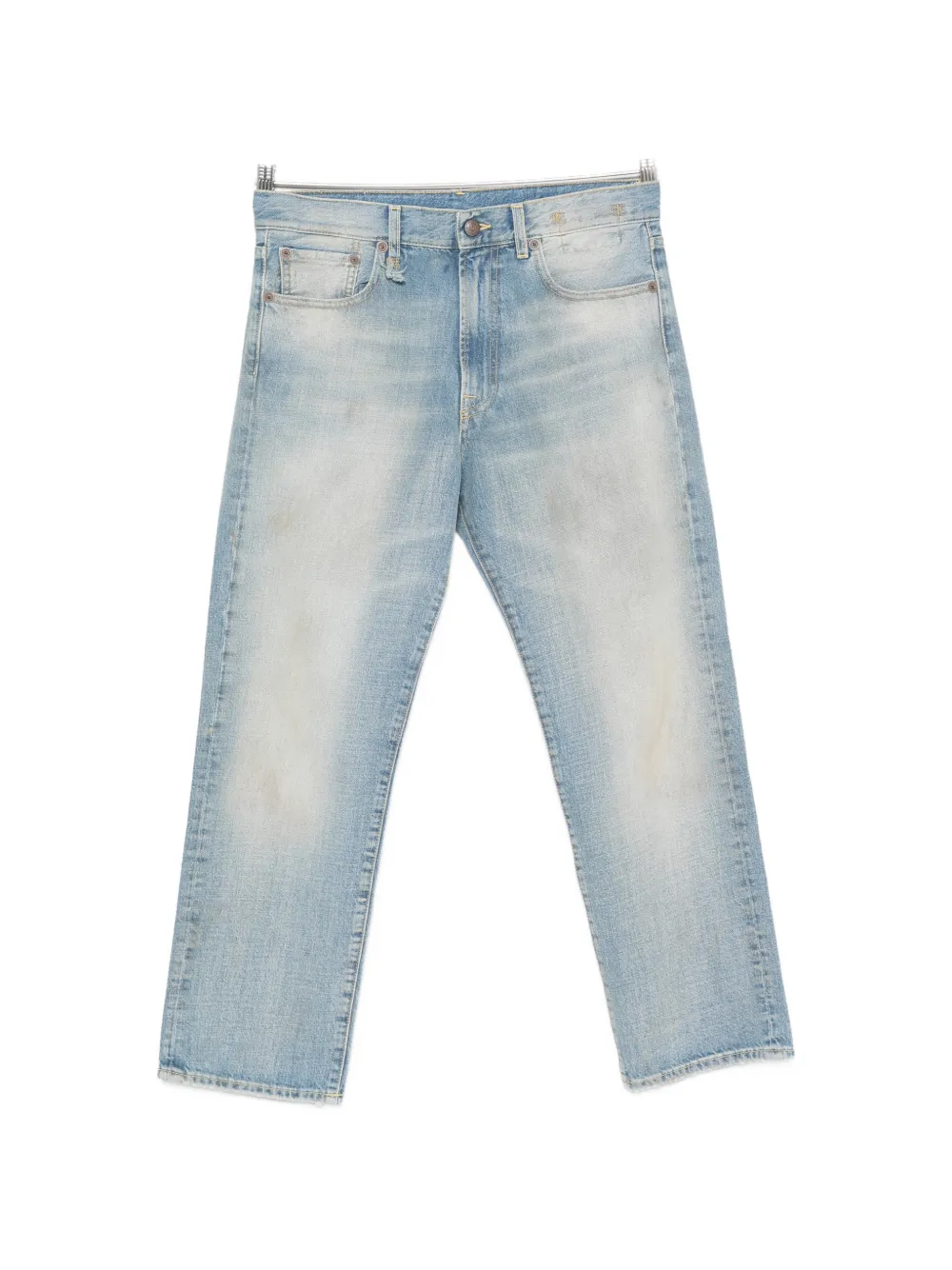 R13 faded logo-embroidered jeans - Blu