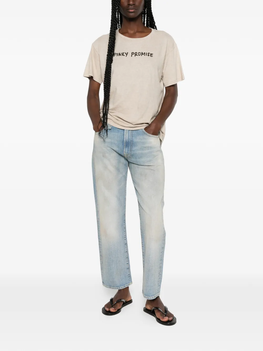 R13 Jeans met geborduurd logo Blauw