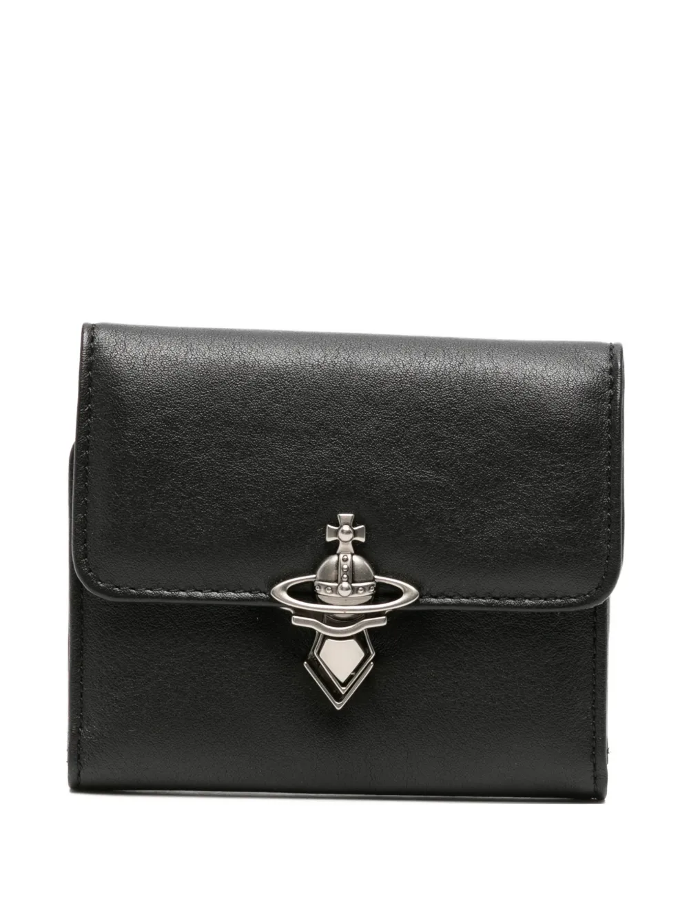 Vivienne Westwood Orb-plaque tri-fold wallet - Nero