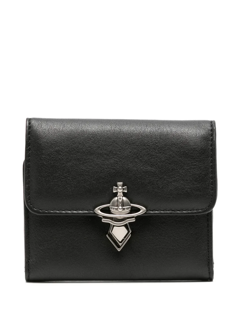 Vivienne Westwood Orb-plaque tri-fold wallet - Nero
