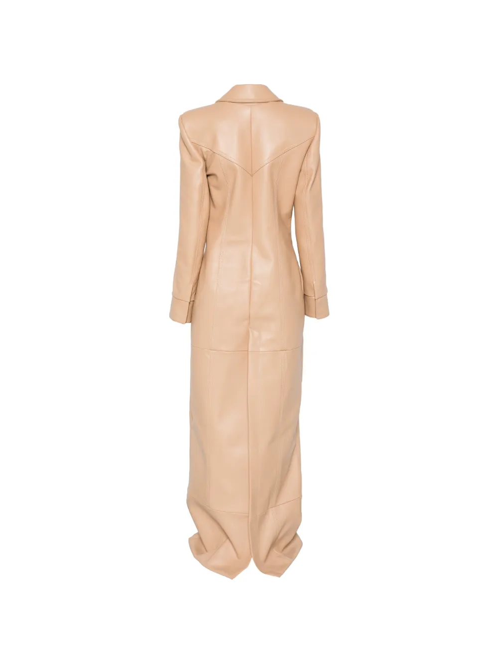 MITILIANE COUTURE Leren jas met contrasterend stiksel Beige