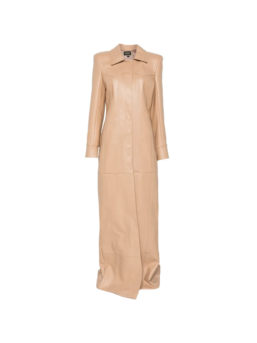 MITILIANE COUTURE contrast-stitched leather coat - Nude