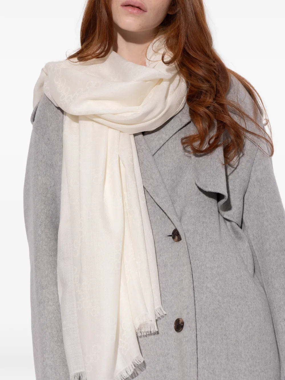 Ferragamo Sjaal met Gancini-monogram Beige