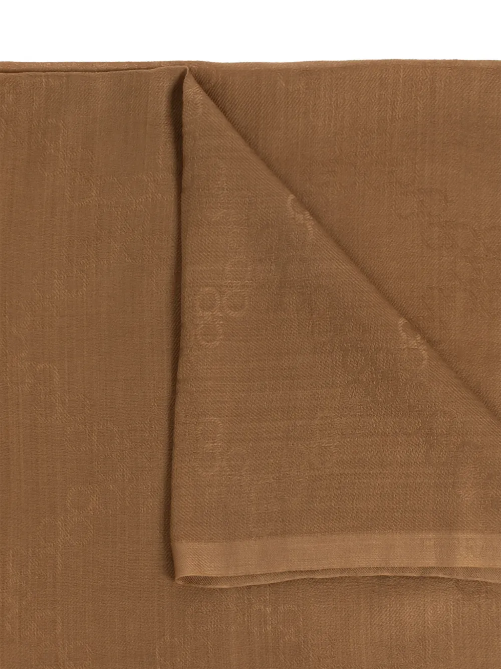 Ferragamo Sjaal met Gancini-monogram en franje Bruin