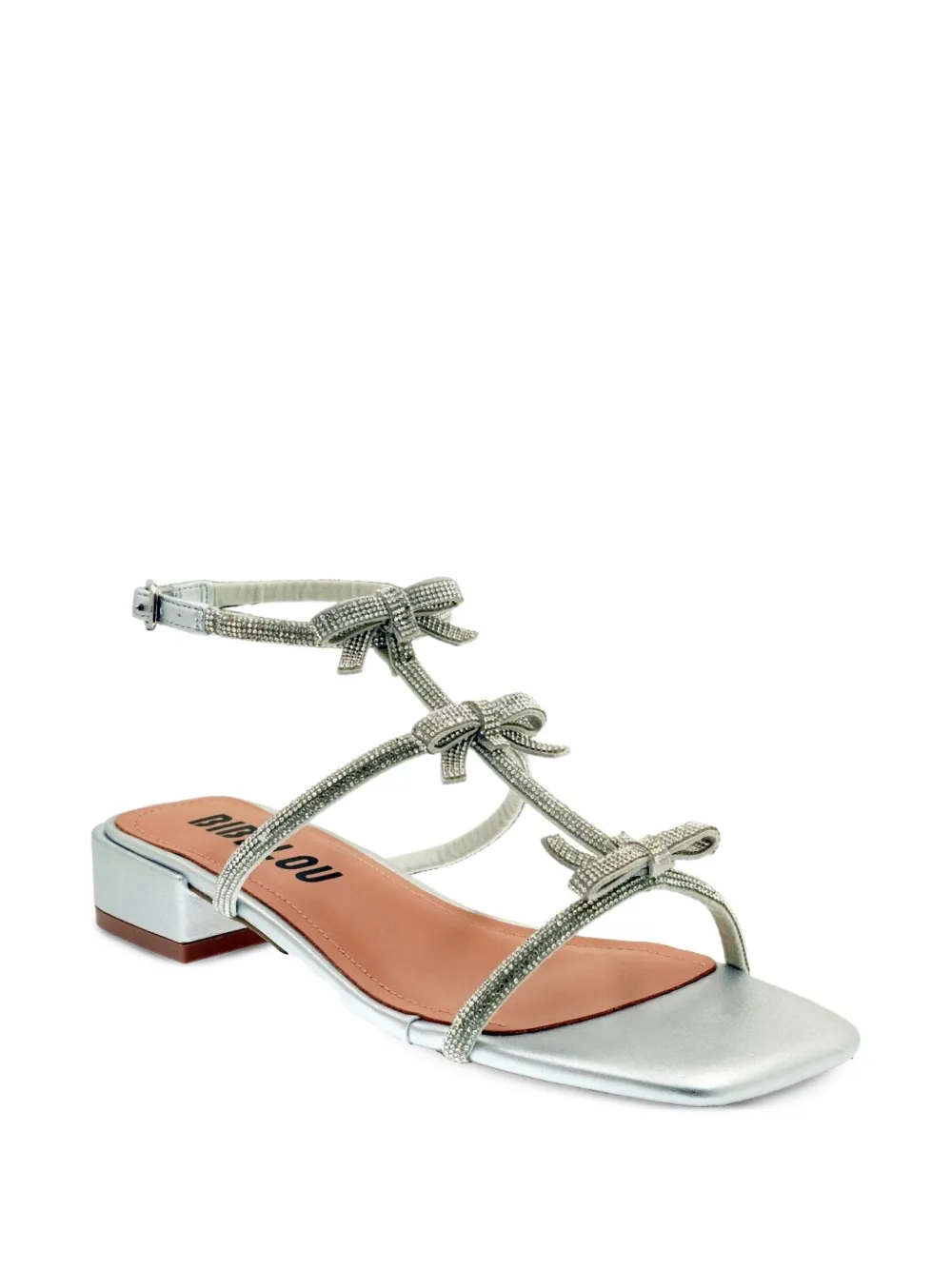 Bibi Lou Poline sandalen verfraaid met kristallen strik Zilver