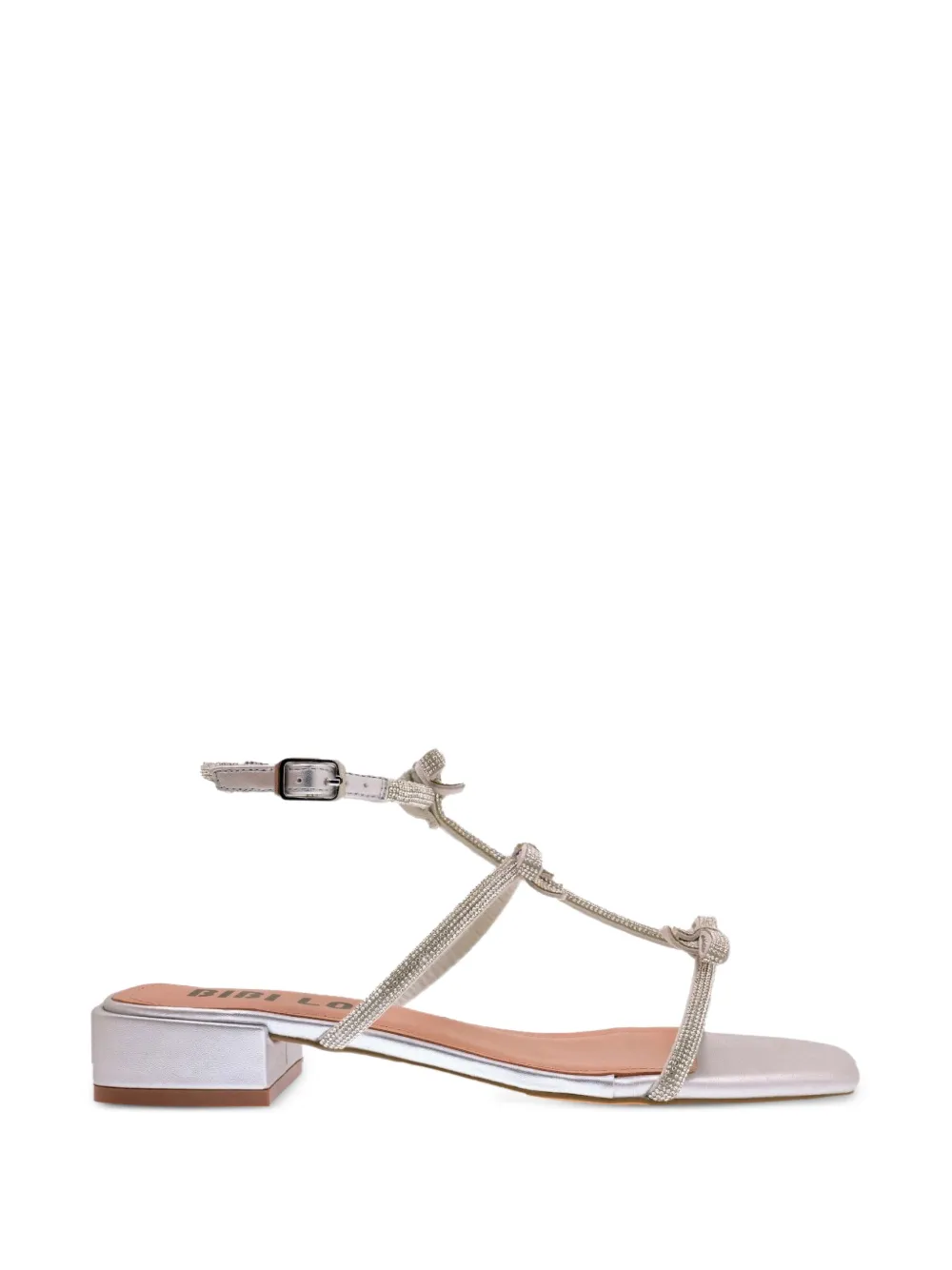 Bibi Lou Poline crystal-embellished bow sandals - Argento