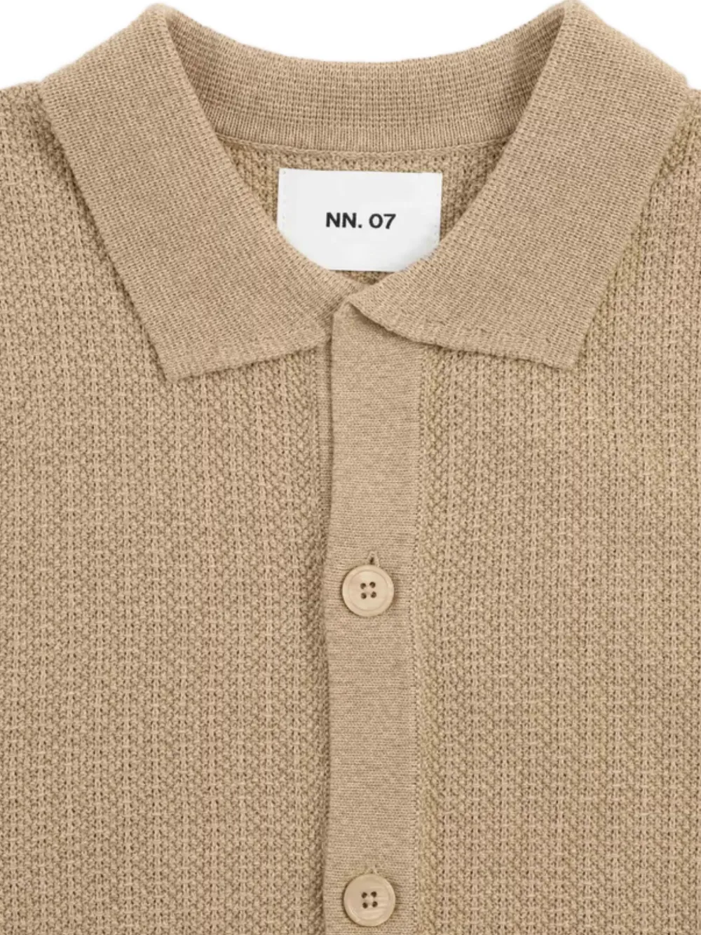 NN07 Ares gebreid overhemd Beige