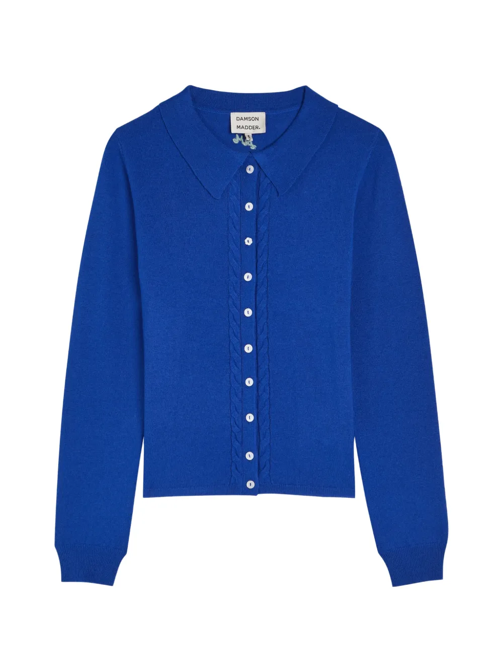 DAMSON MADDER cable-knit collared cardigan - Blu