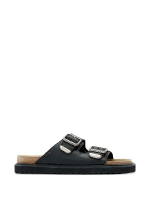 Visvim フリンジ レザーサンダル | ブラック | FARFETCH JP