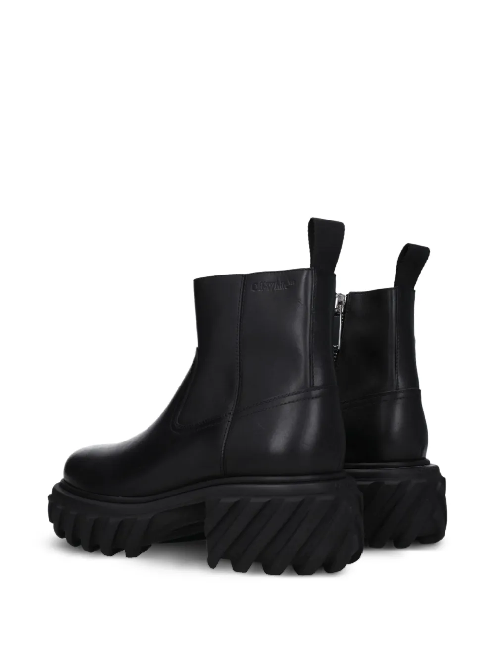Off-White platform leather boots Zwart