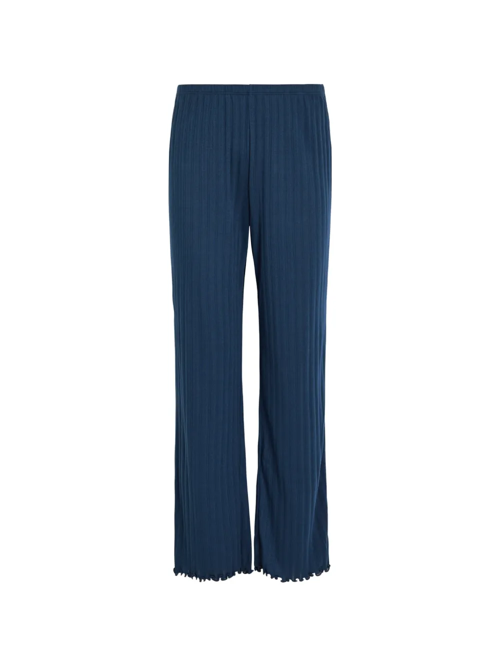 Eberjey Pointelle-knit lettuce-edge trousers - Blu