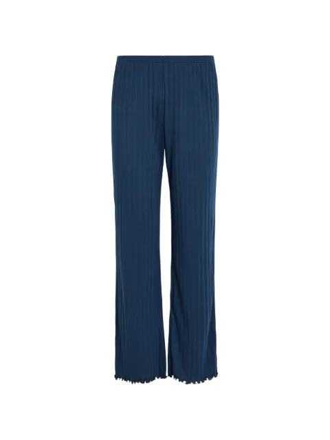 Eberjey Pointelle-knit lettuce-edge trousers