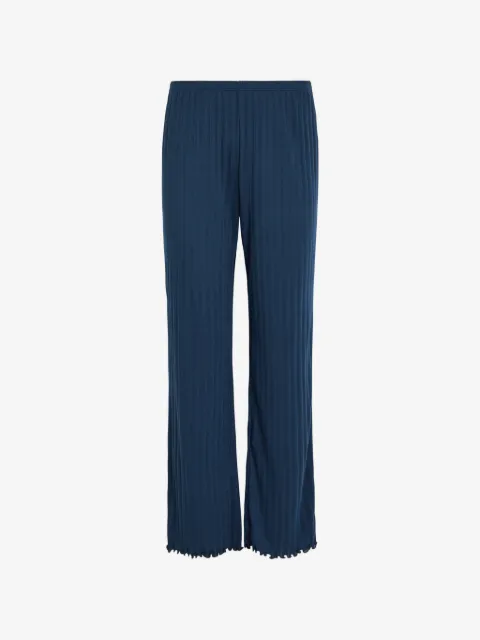 Eberjey pantalones de tejido calado con bordes de lechuga