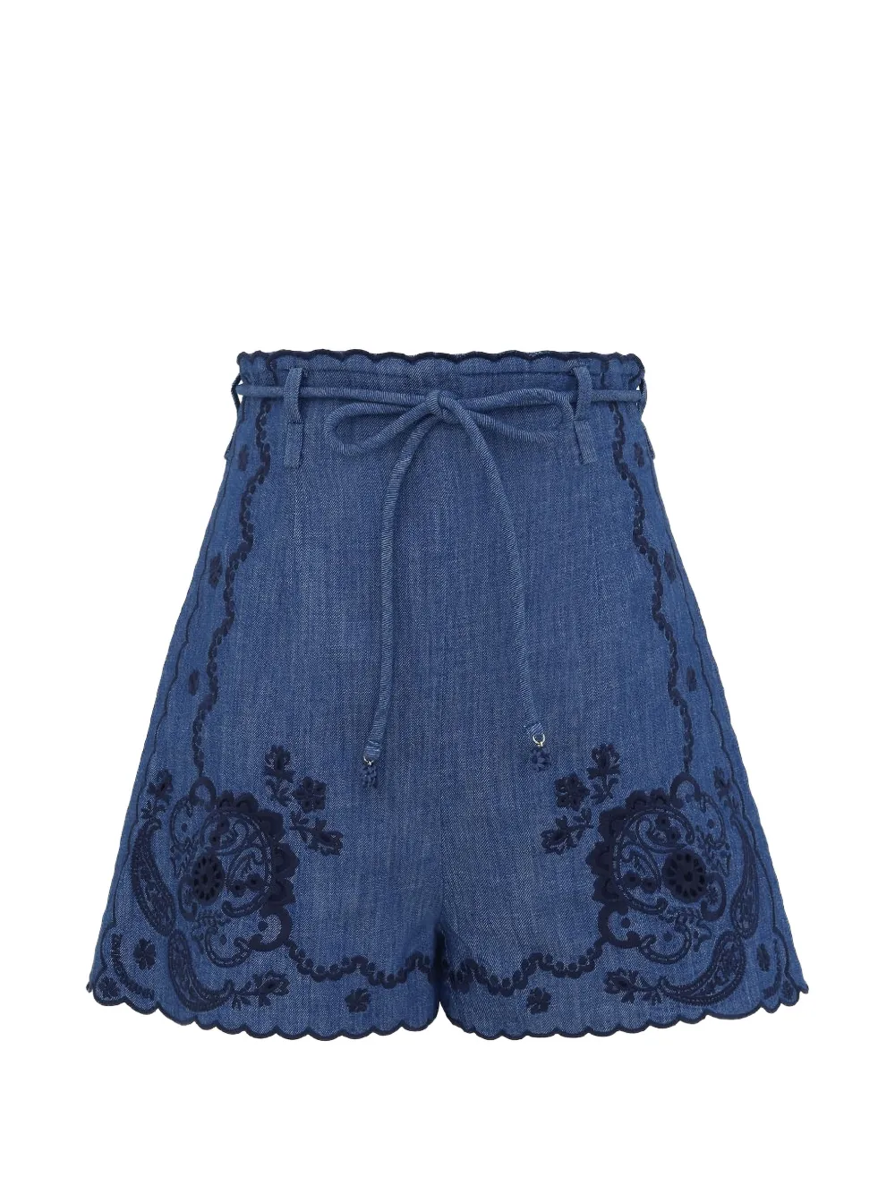 ZIMMERMANN Aster scalloped shorts - Blue