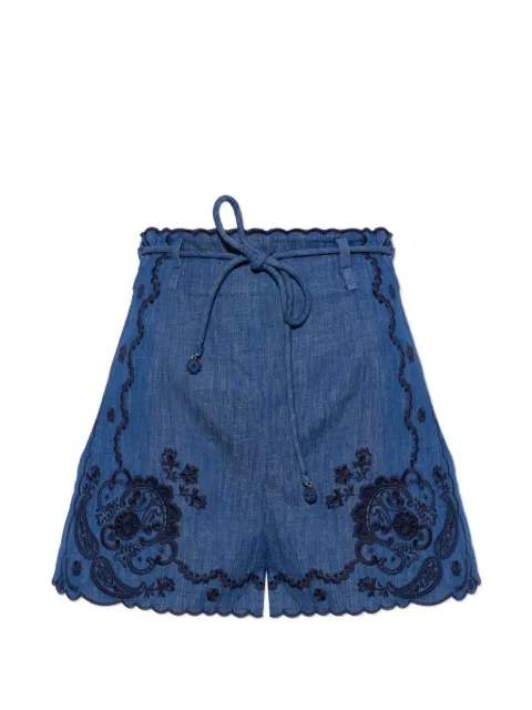 ZIMMERMANN Aster embroidered denim short