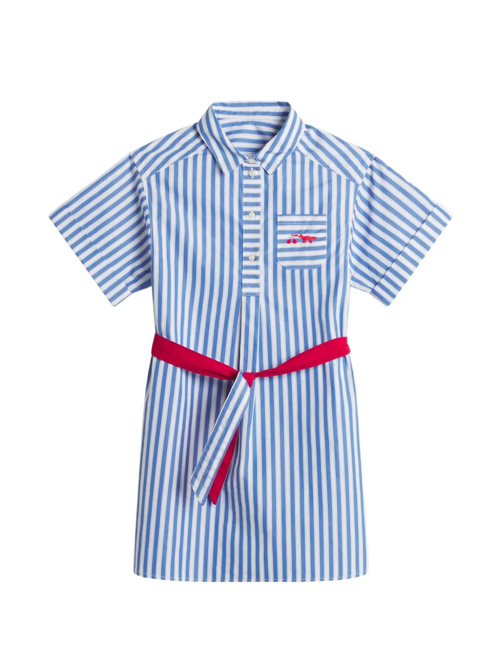 Maison Kitsuné x Bonpoint stripe-pattern shirt dress - Blu