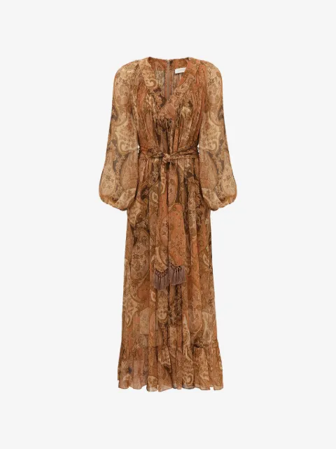 ZIMMERMANN Carousel paisley-print tassel-detail maxi dress