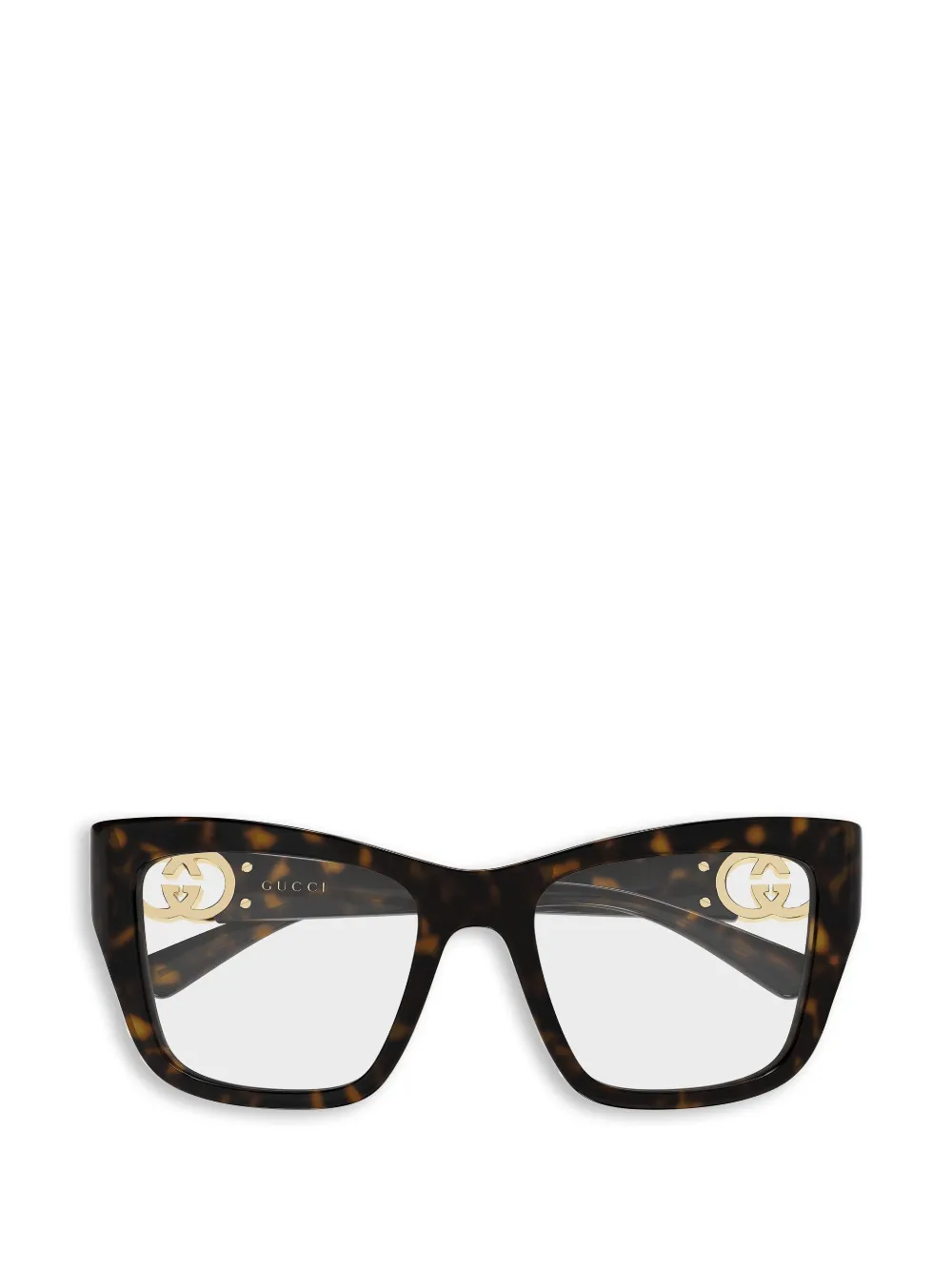 Gucci Eyewear Occhiali GG con effetto tartarugato - Marrone