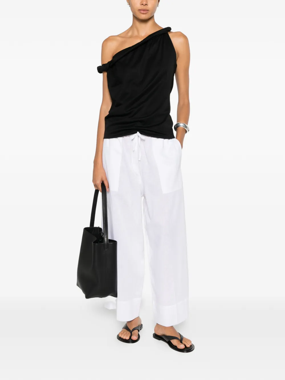TOTEME Broek met trekkoordtaille Wit