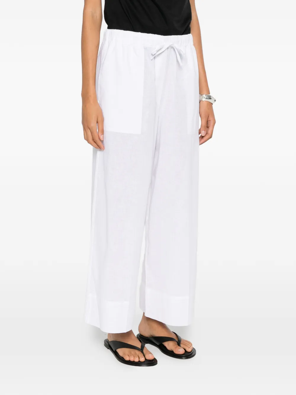 TOTEME Broek met trekkoordtaille Wit