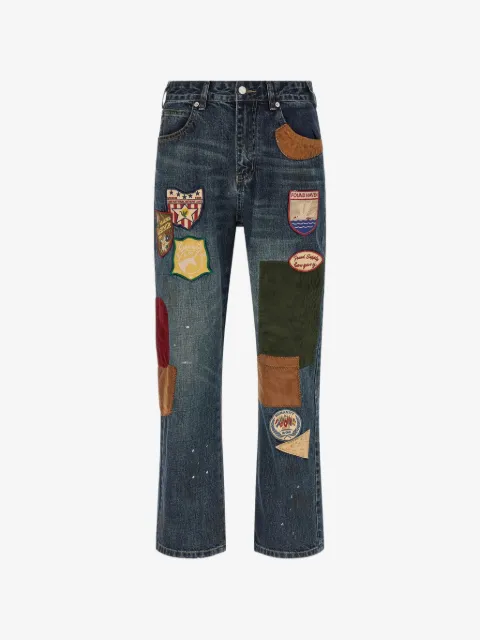 FOUND patchwork straight-leg jeans
