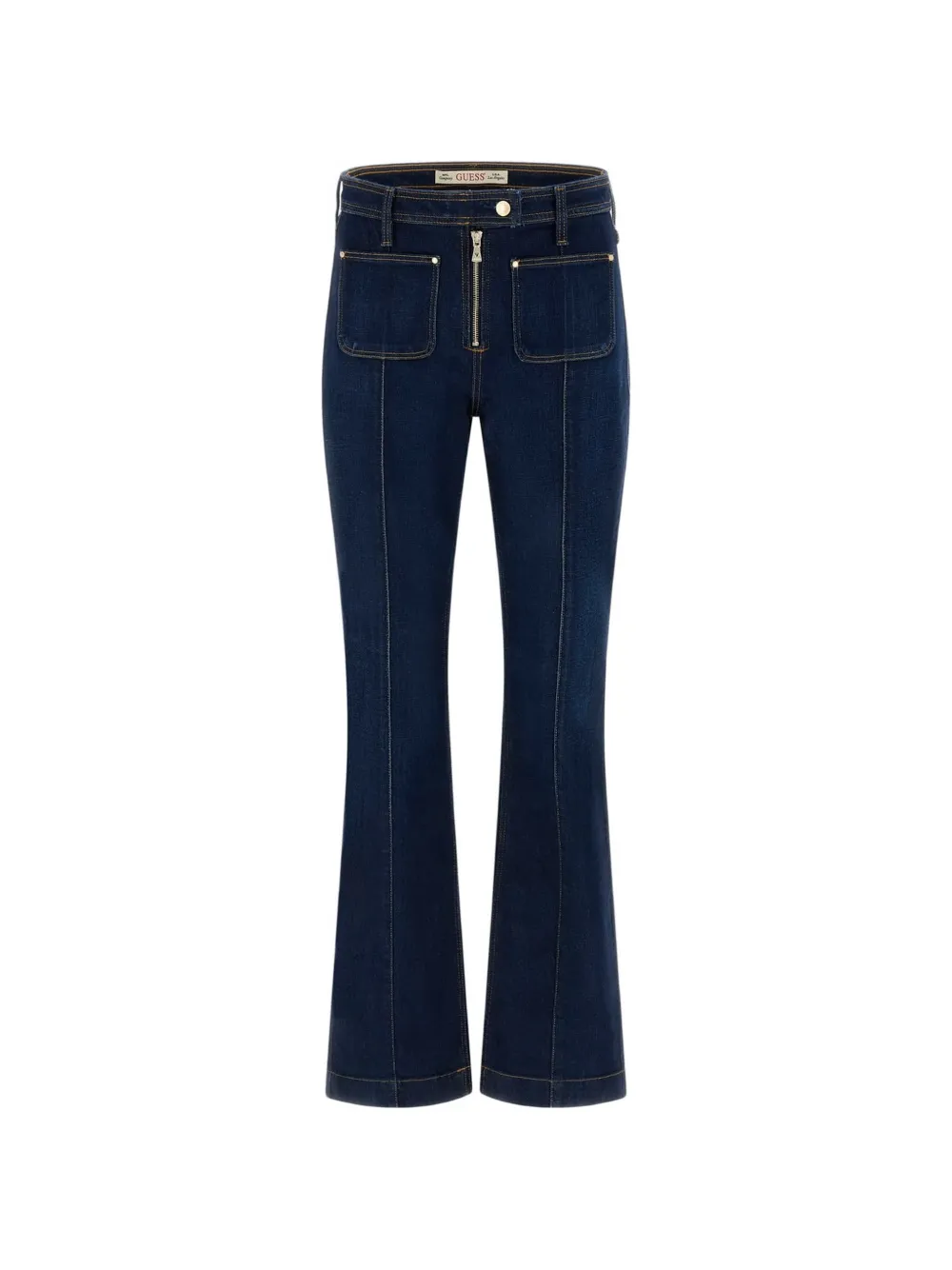 GUESS USA Nicky zip-detail straight-leg denim jeans - Blau