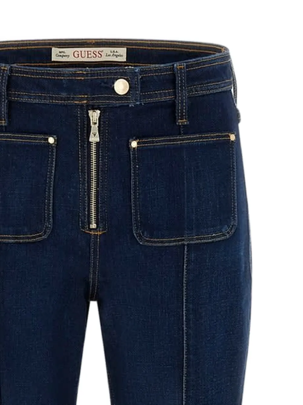 GUESS USA Nicky straight denim jeans met ritsdetail Blauw