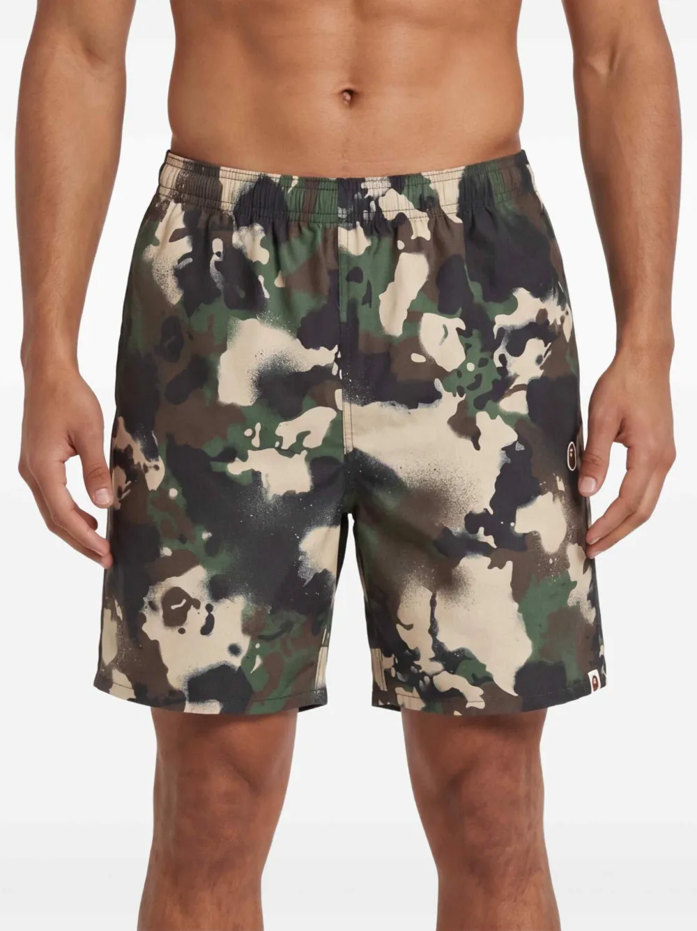 A BATHING APE Map Camo katoenen zwembroek Groen