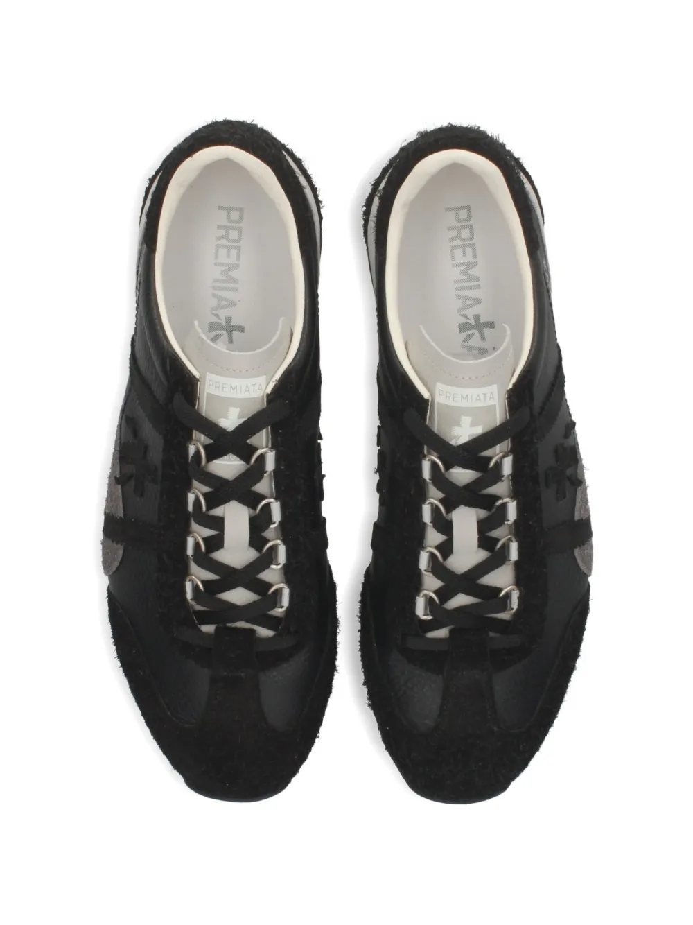 Premiata Jackyx panelled leather sneakers Zwart