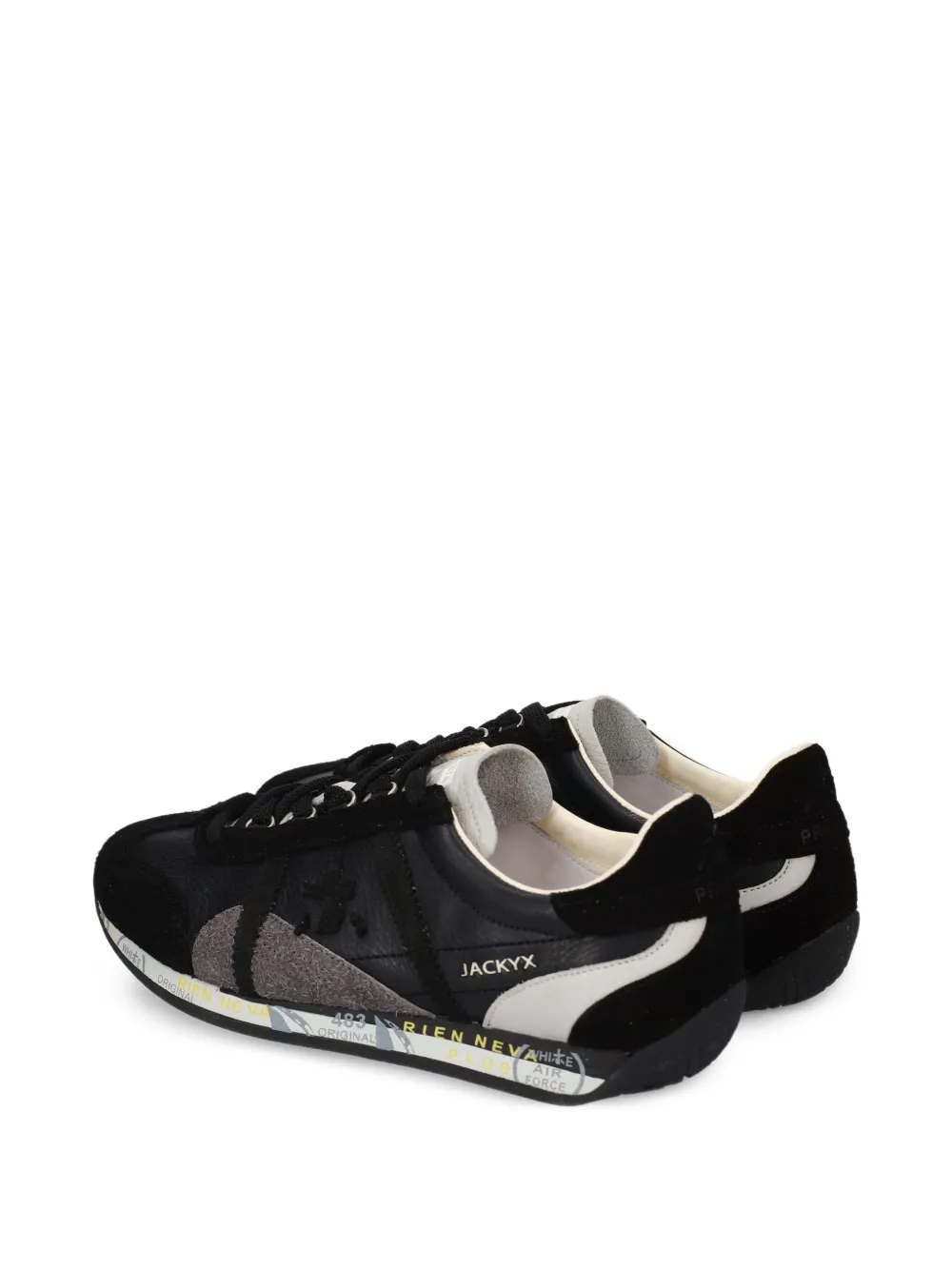 Premiata Jackyx panelled leather sneakers Zwart