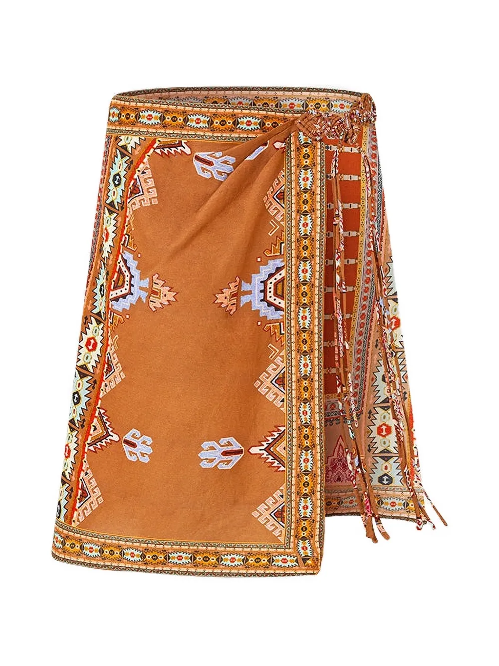 Camilla Fabric Of Time macramé-tie-waist sarong - Braun