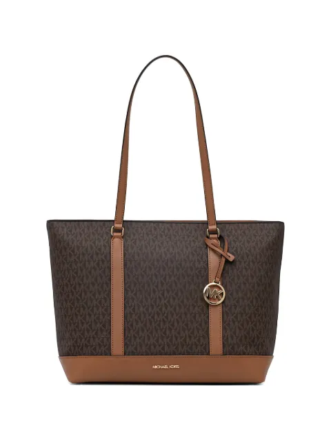 Michael Kors logo-print leather-trim tote bag