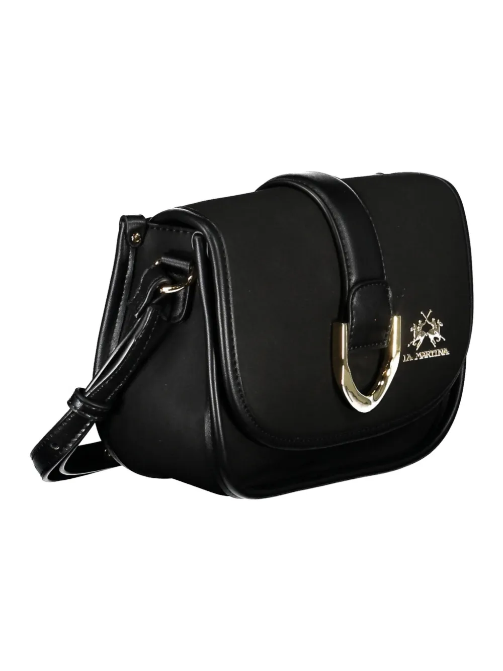 La Martina Crossbodytas met omslag en logoplakkaat Zwart