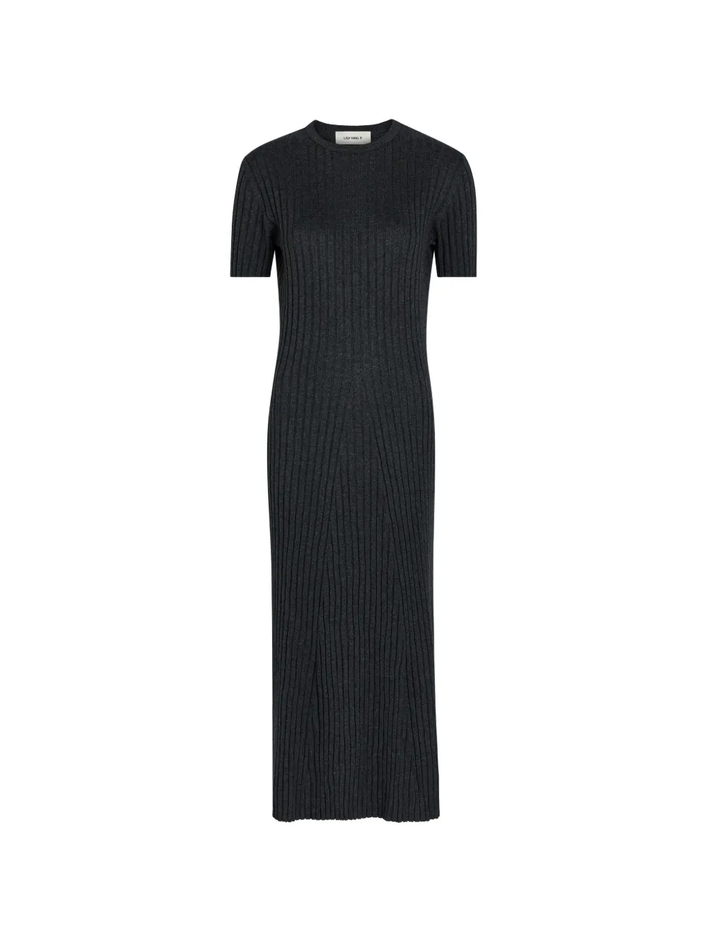 Lisa Yang ribbed-knit short-sleeve midi dress - Grigio