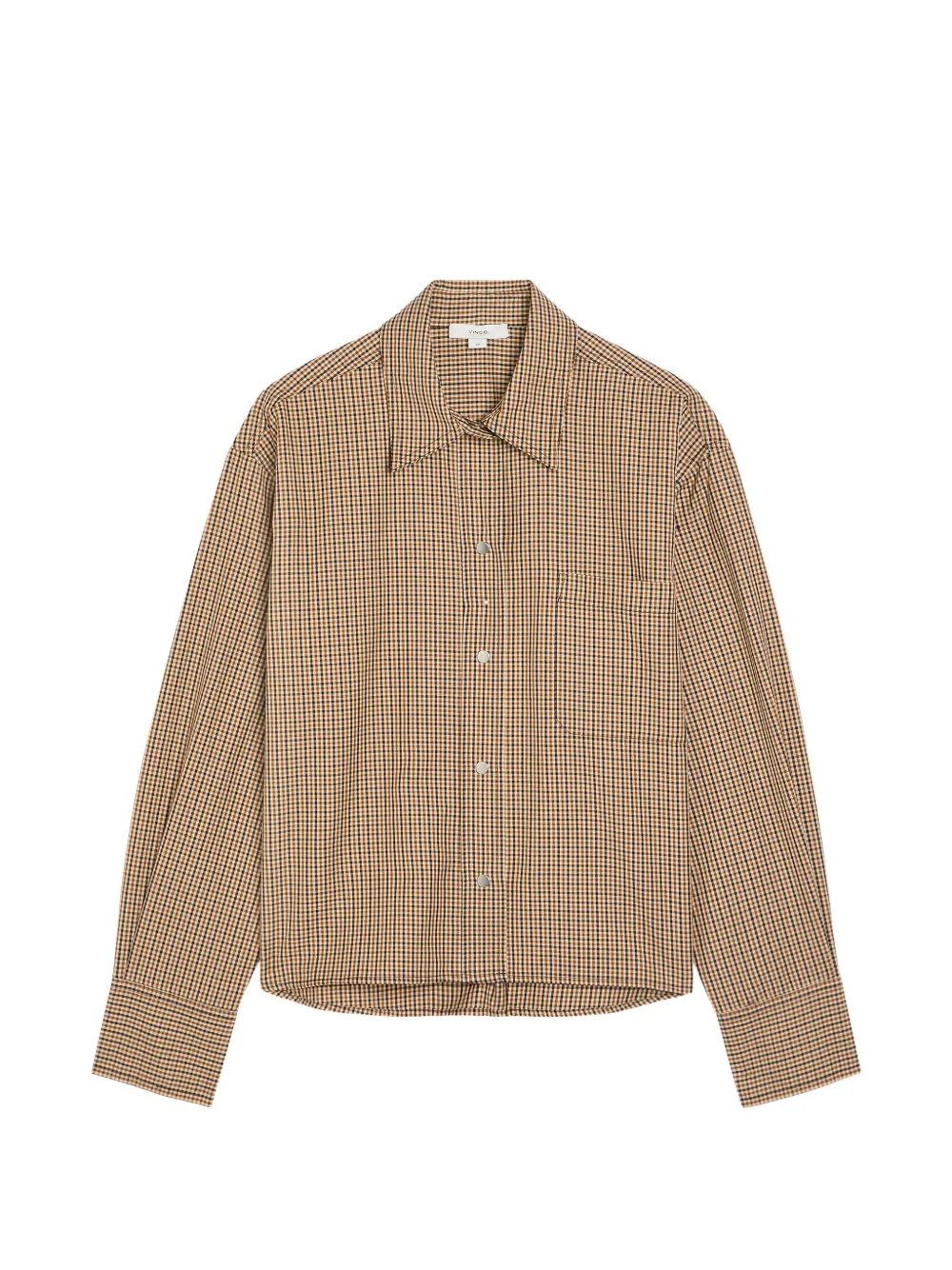 Vince gingham-check press-stud shirt - Neutrals