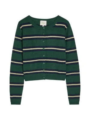 Miu Miu Striped half-zipper Chenille Sweater | Blue | FARFETCH