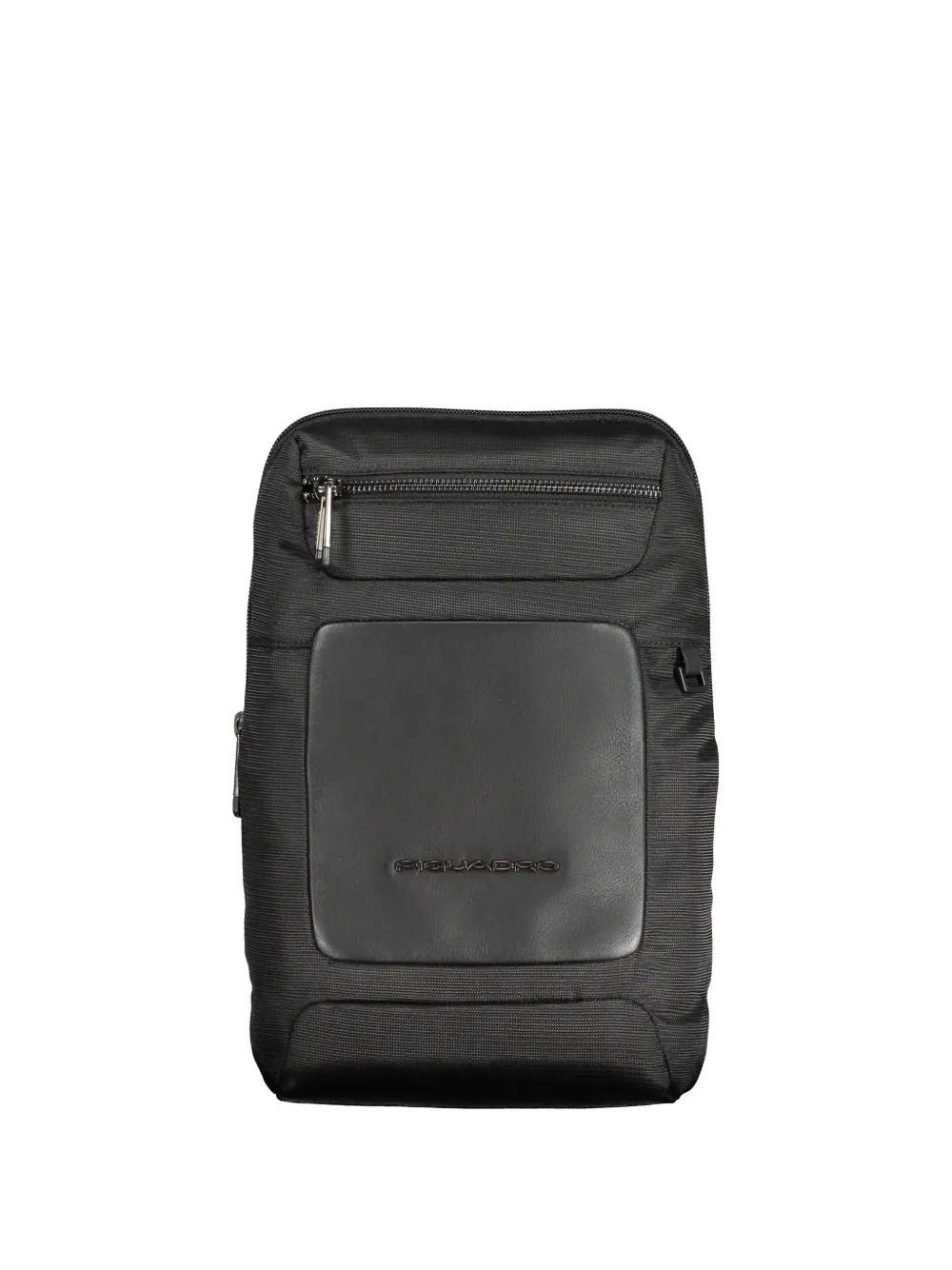 PIQUADRO leather-panelled mono-sling shoulder bag - Nero