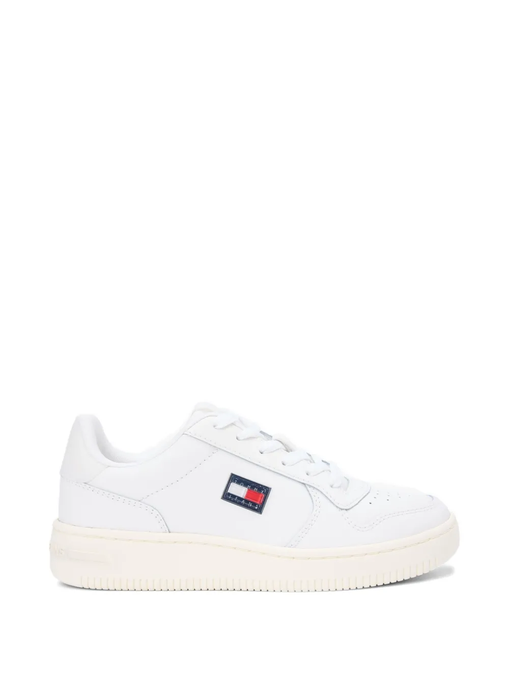 Tommy Jeans logo-patch perforated sneakers Wit