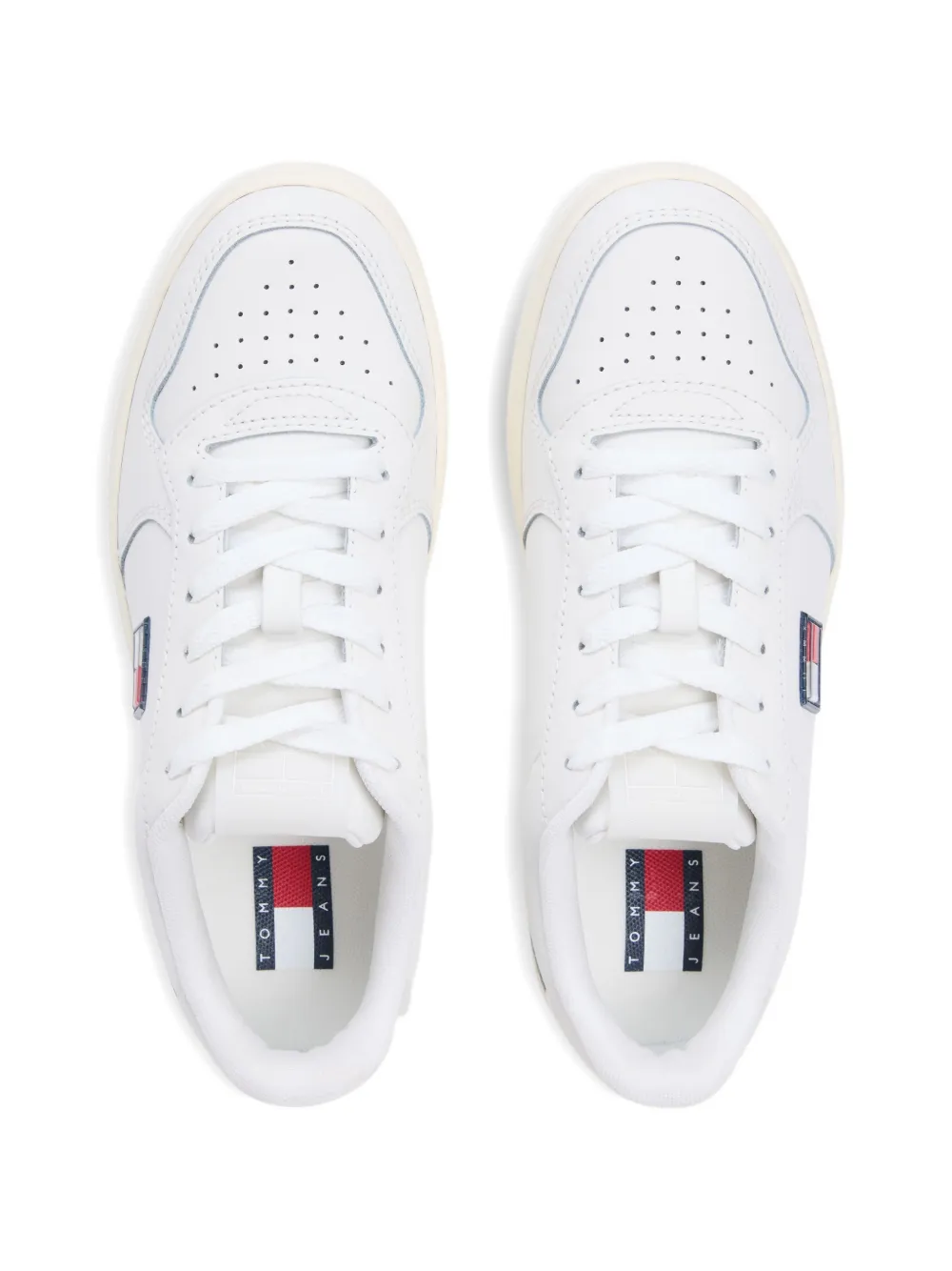 Tommy Jeans logo-patch perforated sneakers Wit