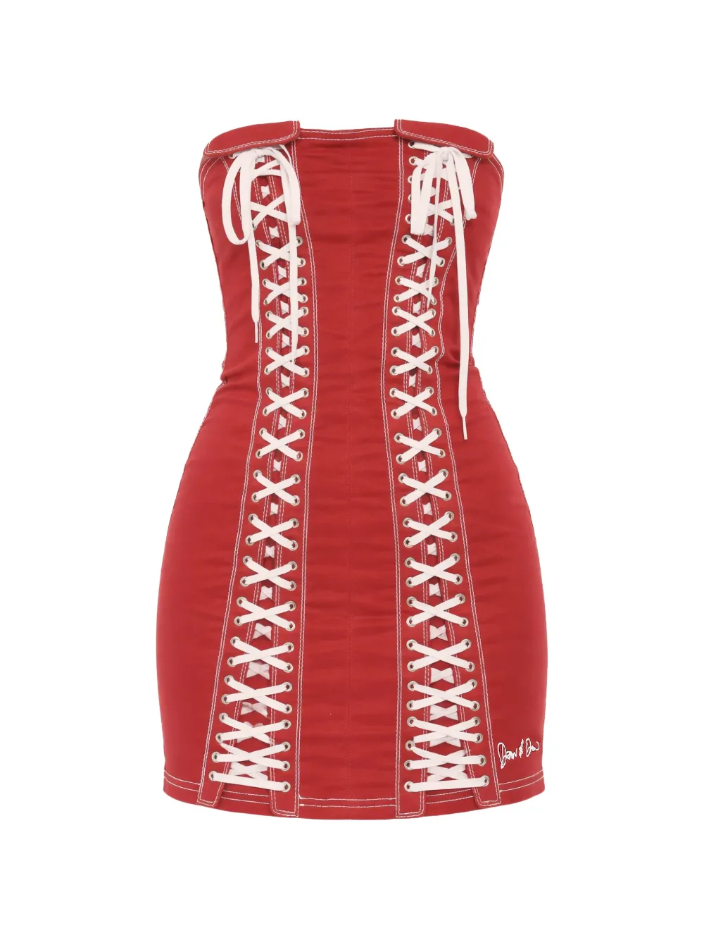 DSQUARED2 lace-up strapless dress