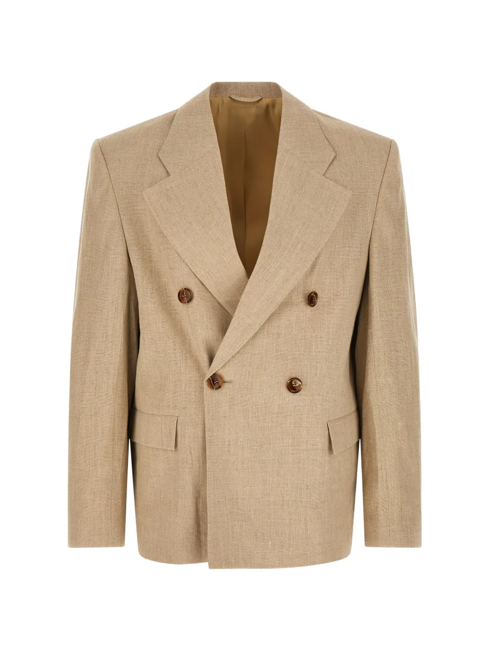 Séfr Donovan double-breasted linen blazer - Nude