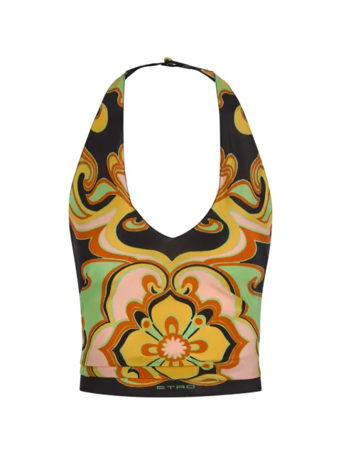 ETRO top con estampado floral y cuello halter