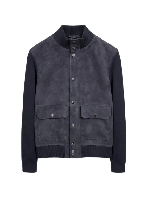LES HÉRITIERS panelled goat suede jacket