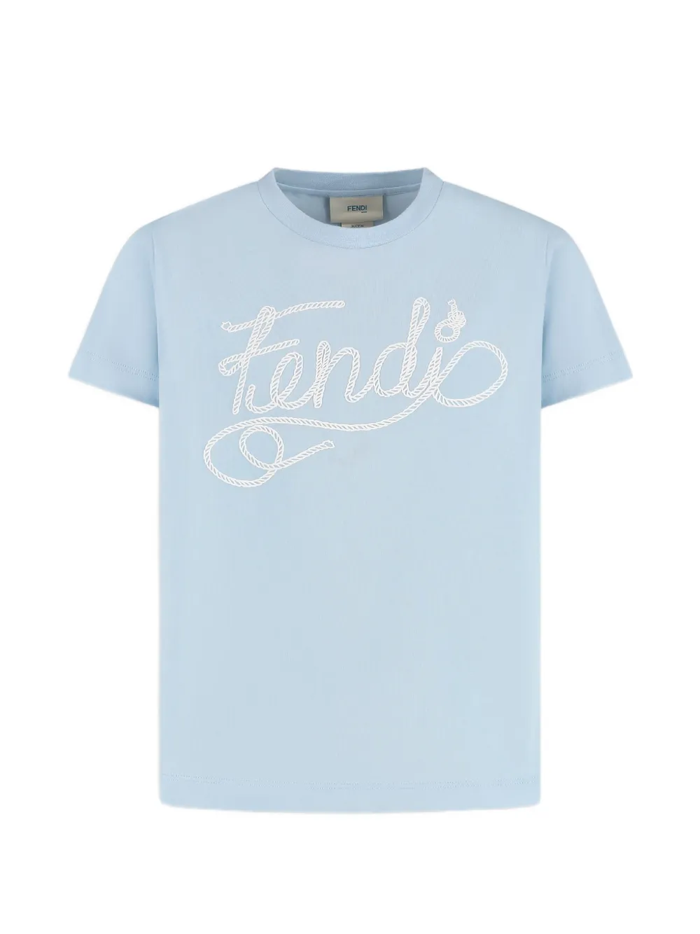 Fendi Kids logo-lettering T-shirt - Blau