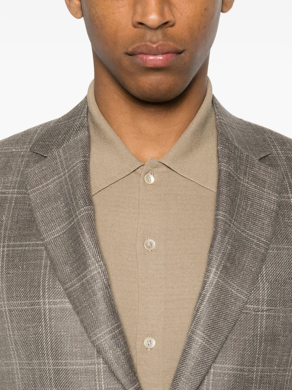Canali Geruite blazer met enkele rij knopen Grijs